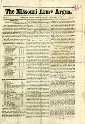 Enthält gedruckte Rundschreiben und Briefe, eine Proklamation und eine Botschaft an die Frauen von Missouri